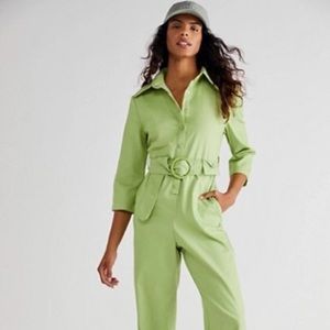 NEW House of Sunny Green Jumpsuit Coveralls M 6